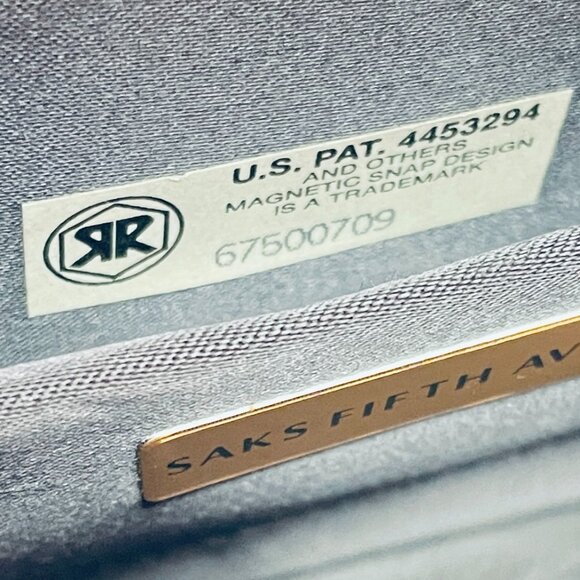 EUC Saks Fifth Avenue Clutch w/Strap, Dark Navy, Pocket, 7" L x 5" T x 2" Deep - Picture 6 of 13